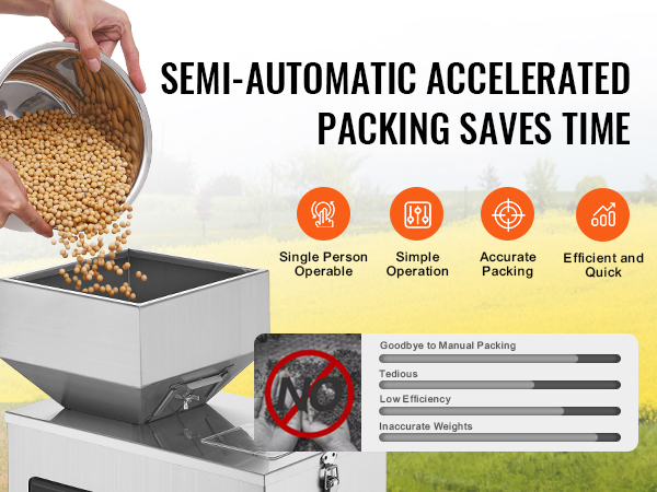 VEVOR powder filling machine, semi-automatic, single person operable, accurate packing, efficient.