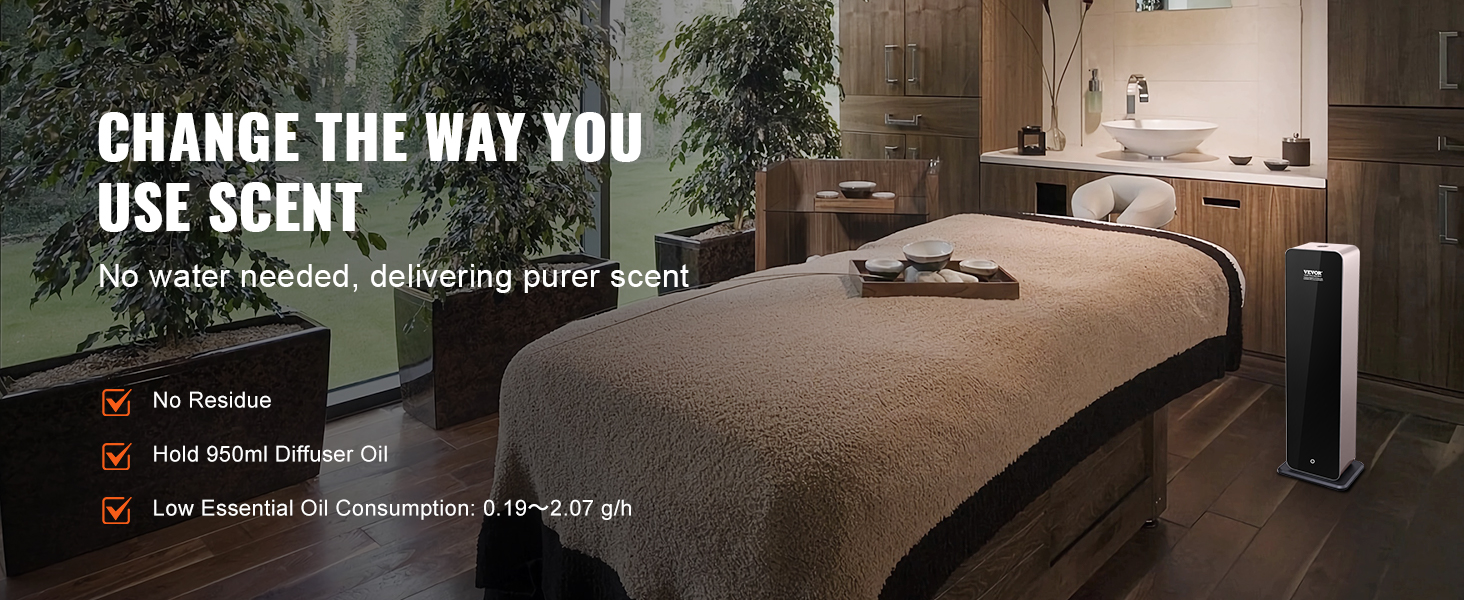 modern spa room featuring the VEVOR scent air machine for delivering pure scent without residue.