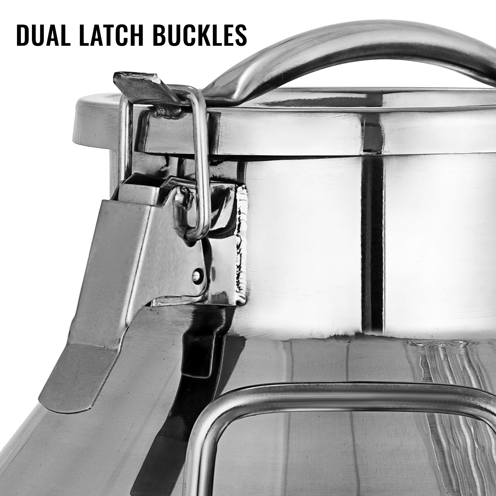 VEVOR stainless steel milk can with dual latch buckles for secure sealing