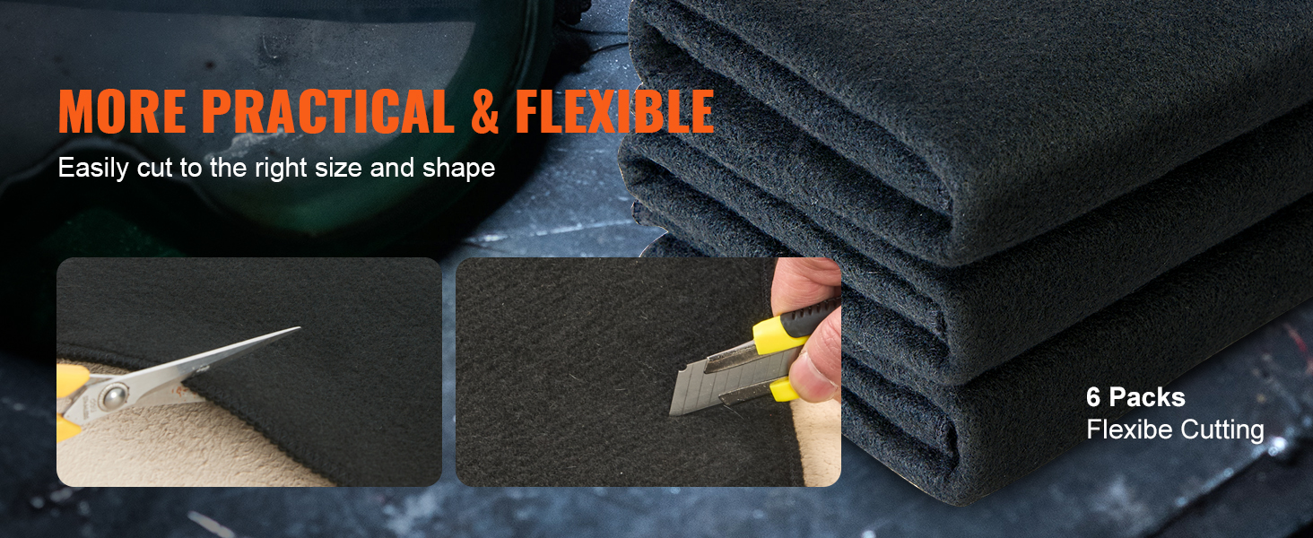 VEVOR welding blanket, easily cut to size and shape, 6 packs, more practical and flexible.