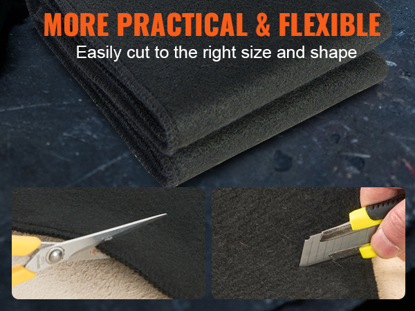 VEVOR welding blanket - practical and flexible fabric, easily cut with scissors and a utility knife.