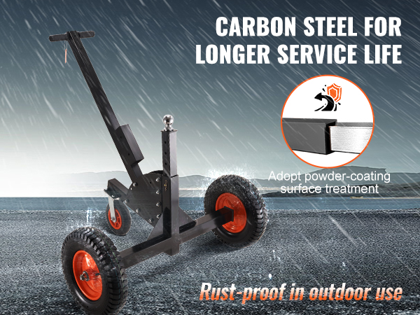 VEVOR piekabes ratiņi ar nerūsējoša oglekļa tērauda rāmi un pulverkrāsojumu lietošanai ārpus telpām.