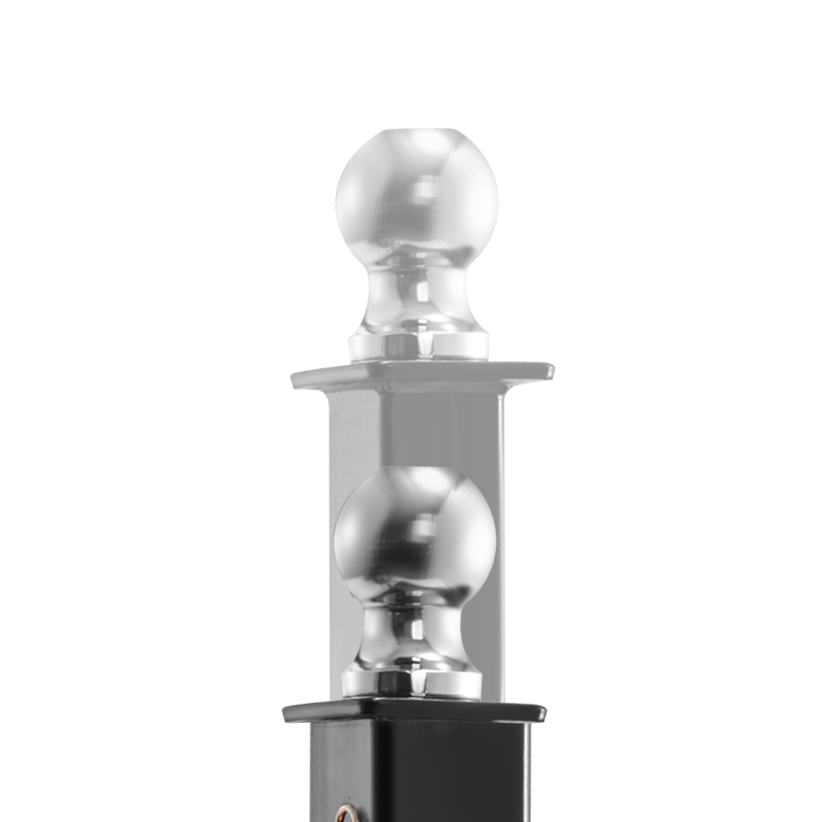 VEVOR trailer dolly chrome hitch with stacked dual ball design, sleek and durable for heavy-duty use.