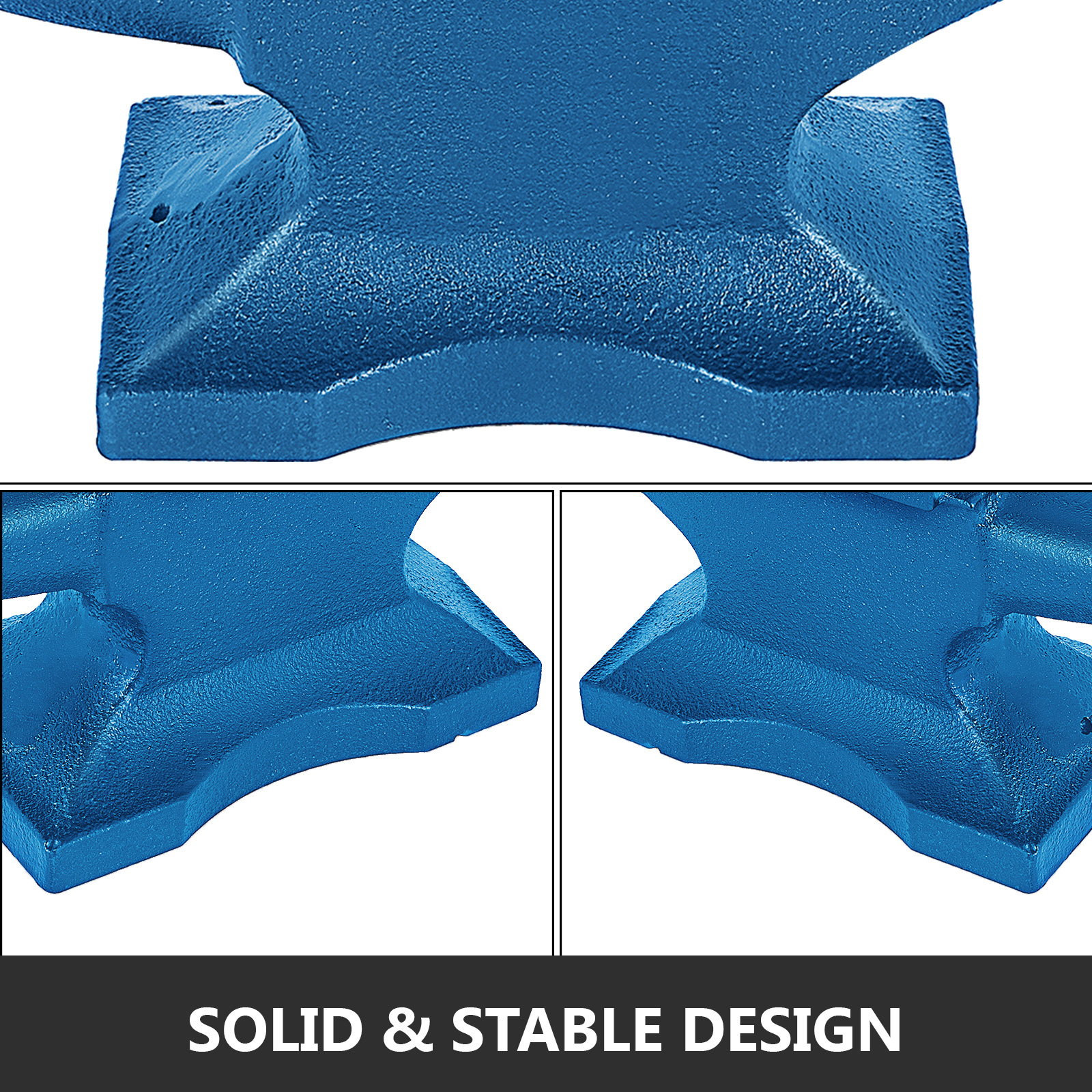 VEVOR anvil showcasing solid and stable design in blue color.