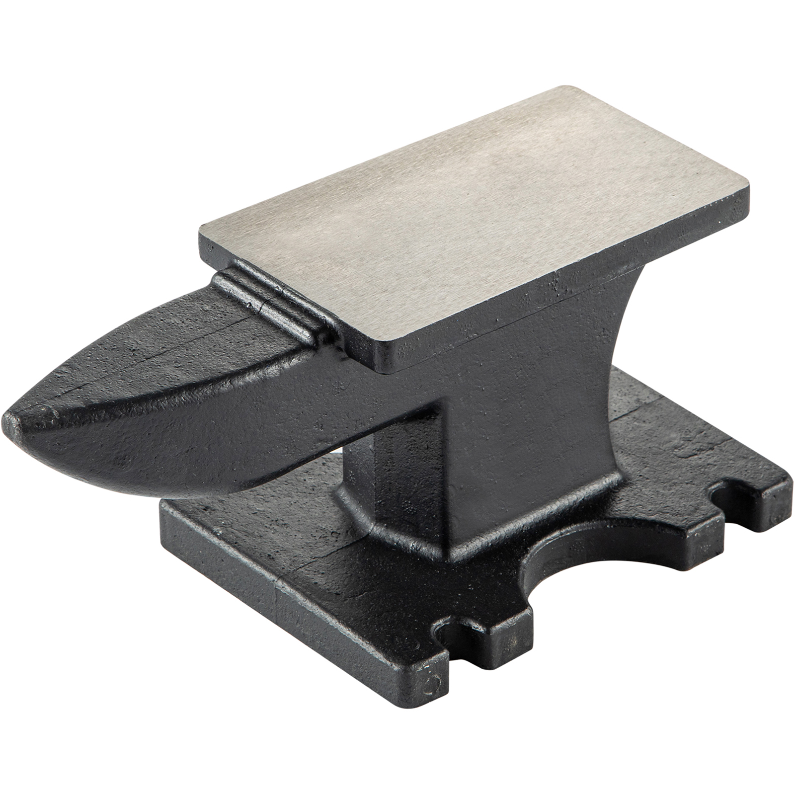 black VEVOR cast iron anvil with a square base and flat top surface