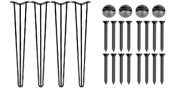 VEVOR hairpin table legs with screws and floor protectors for diy furniture projects.
