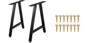 black VEVOR metal table legs with screws included.
