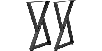 modern black VEVOR metal table legs in an x-frame design set of two.