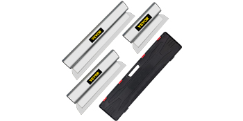 VEVOR skimming blade set with carrying case, showcasing various blade sizes and a sleek black case.