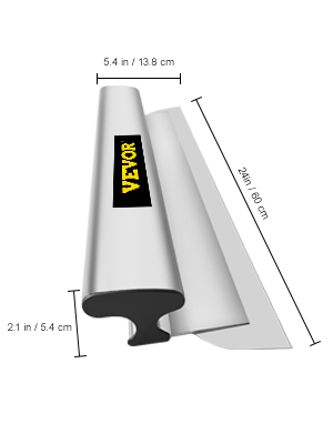 VEVOR skimming blade with measurements: 24in length, 5.4in width, and 2.1in depth.