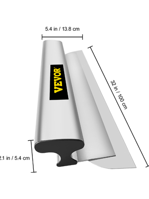 VEVOR slīpēšanas asmens ar izmēriem 32 collas / 100 cm plats, 5,4 collas / 13,8 cm garš, 2,1 collas / 5,4 cm biezs.