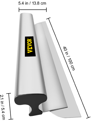 VEVOR skimming blade, 40 in/100 cm length with a 5.4 in/13.8 cm handle and 2.1 in/5.4 cm height.