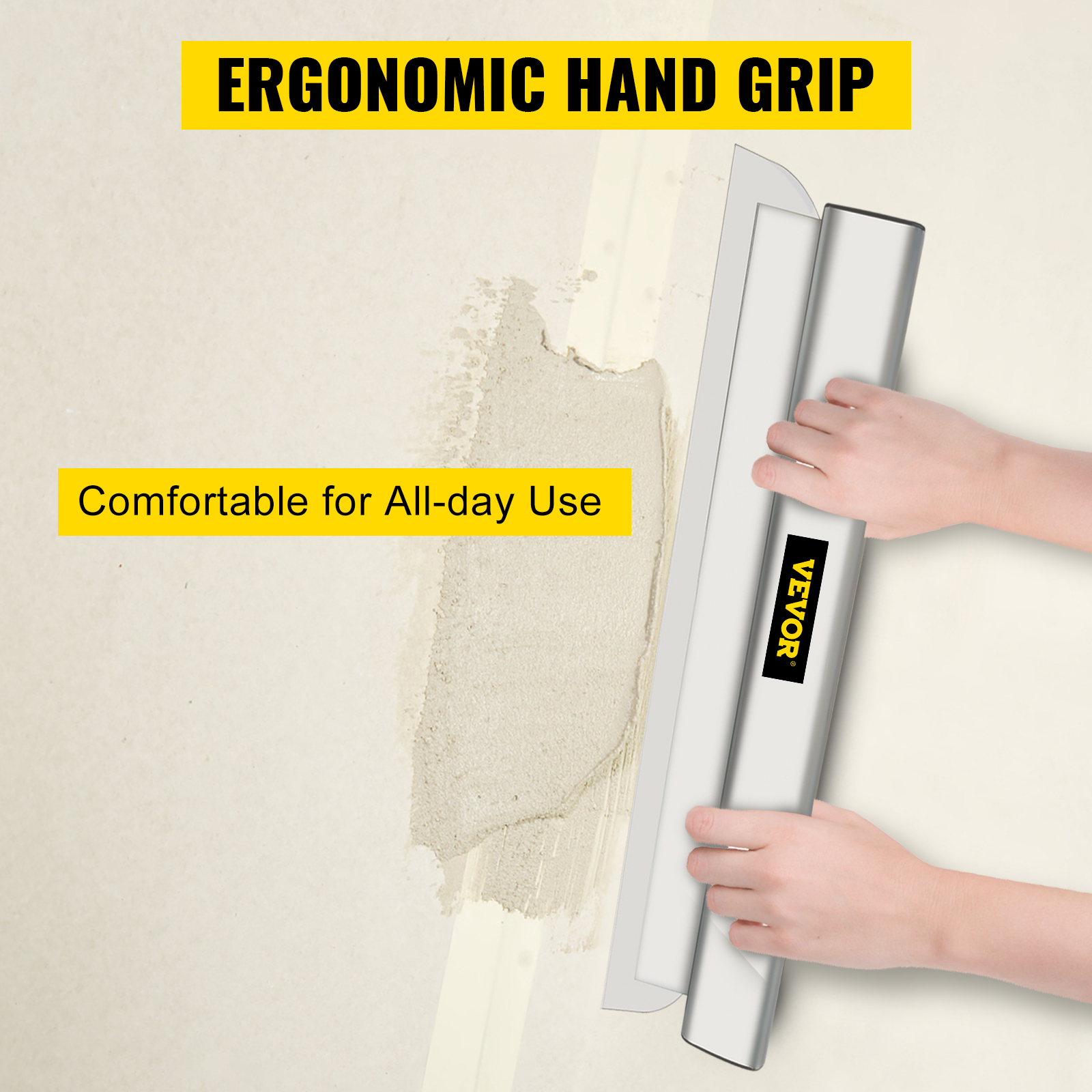 VEVOR skimming blade with ergonomic hand grip for comfortable all-day use.