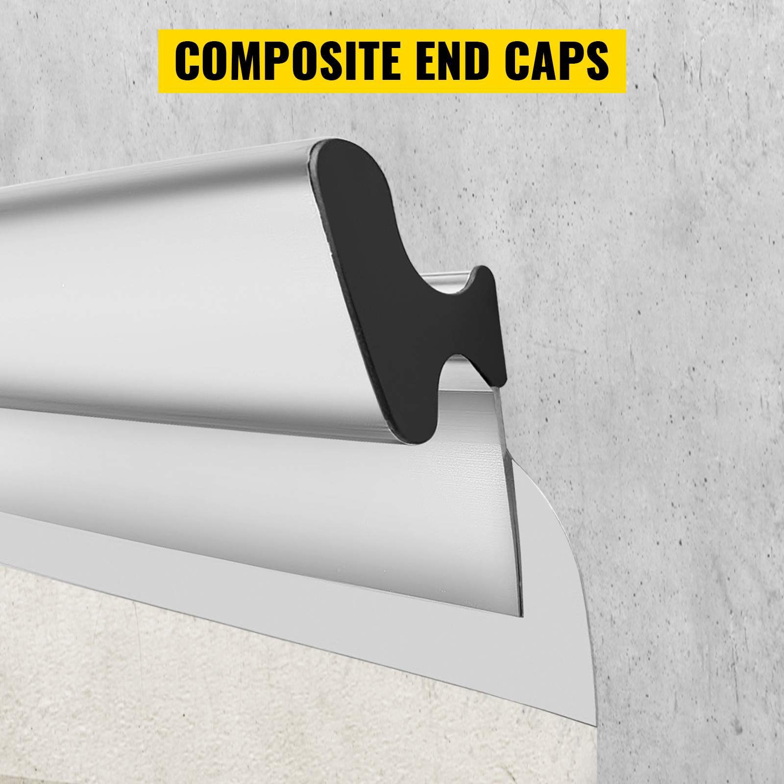 VEVOR skimming blade with composite end caps against a concrete wall background.