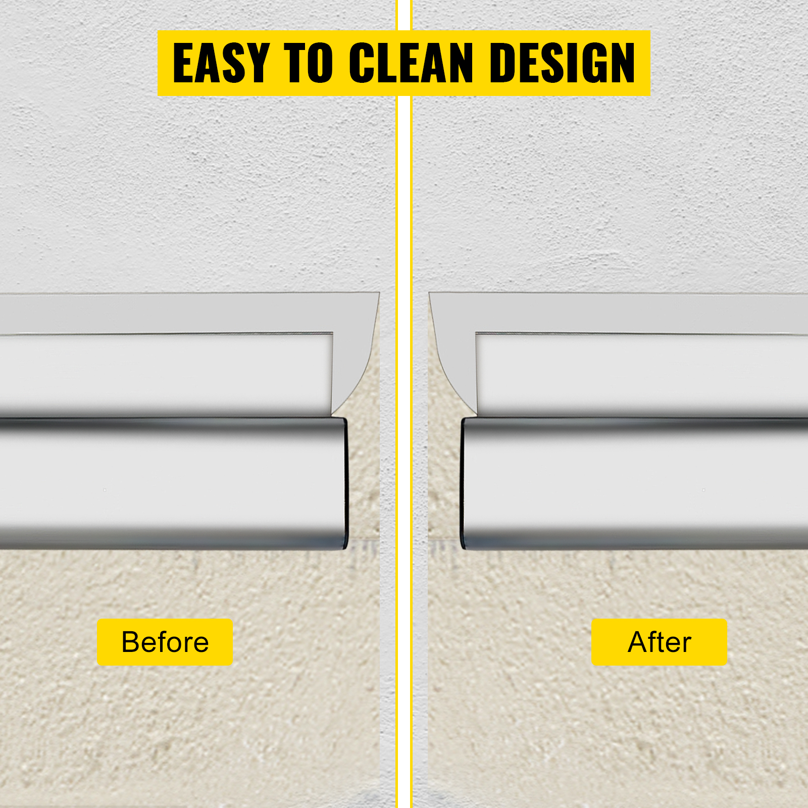 VEVOR skimming blade before and after comparison with easy-to-clean design.