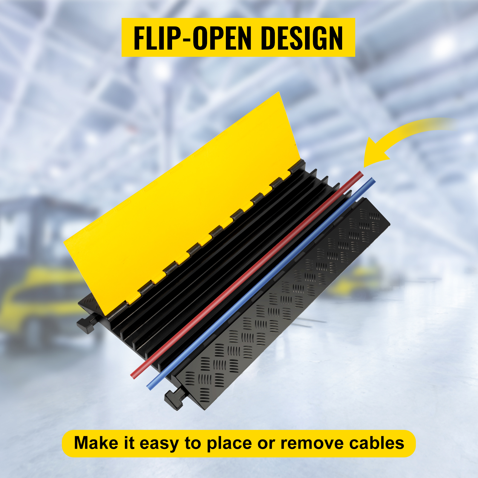 VEVOR 5 channel cable protectors with flip-open design for easy cable management.