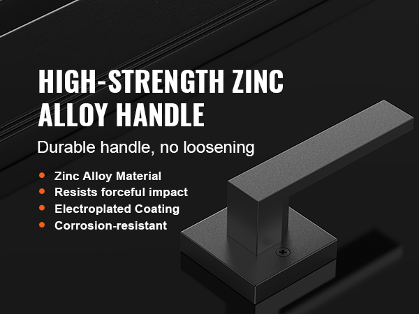 high-strength zinc alloy VEVOR dummy door lever handle, durable, impact-resistant, and corrosion-resistant.