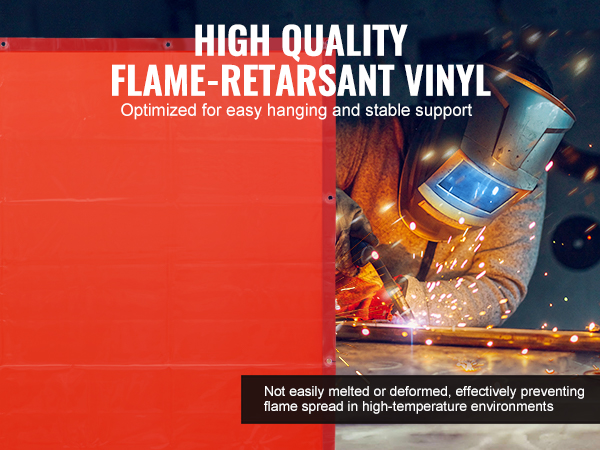 high-quality VEVOR welding curtain, flame-resistant vinyl for superior fire prevention and spark isolation.