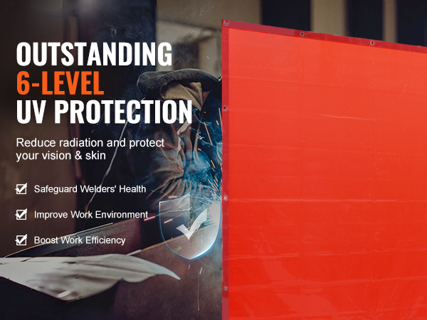 outstanding 6-level uv protection VEVOR welding curtain, enhancing safety and efficiency for welders.