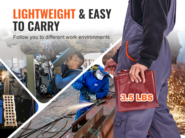 lightweight & easy to carry VEVOR welding curtain in various work environments, weighing 3.5 lbs.