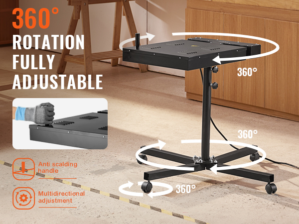VEVOR flash dryer, fully adjustable with 360° rotation, anti-scalding handle, and multidirectional adjustment.