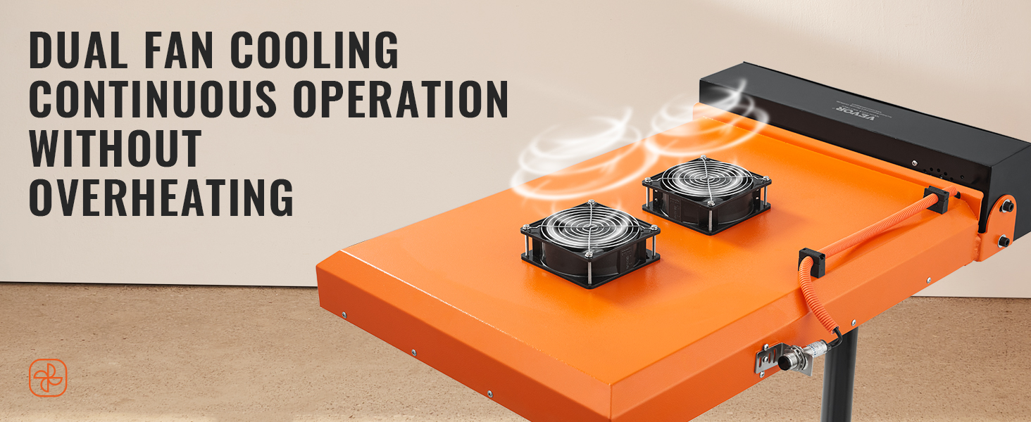 VEVOR flash dryer with dual fan cooling, ensuring continuous operation without overheating.