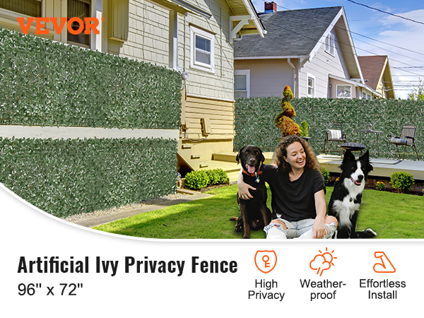 VEVOR ivy privacy fence, weather-proof and high privacy, with effortless install, 96" x 72".