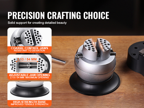 VEVOR ball vise with adjustable jaw opening and high-strength base for precision crafting.