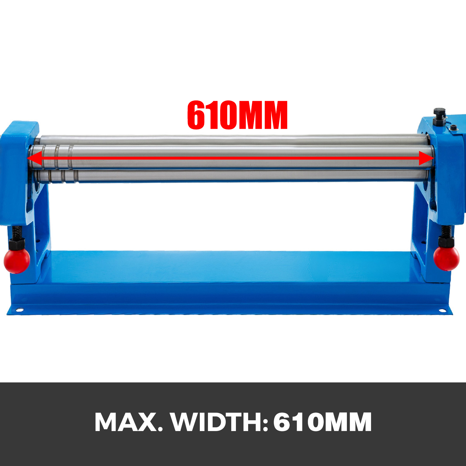 VEVOR slip roll machine with max width of 610mm in blue and silver design.