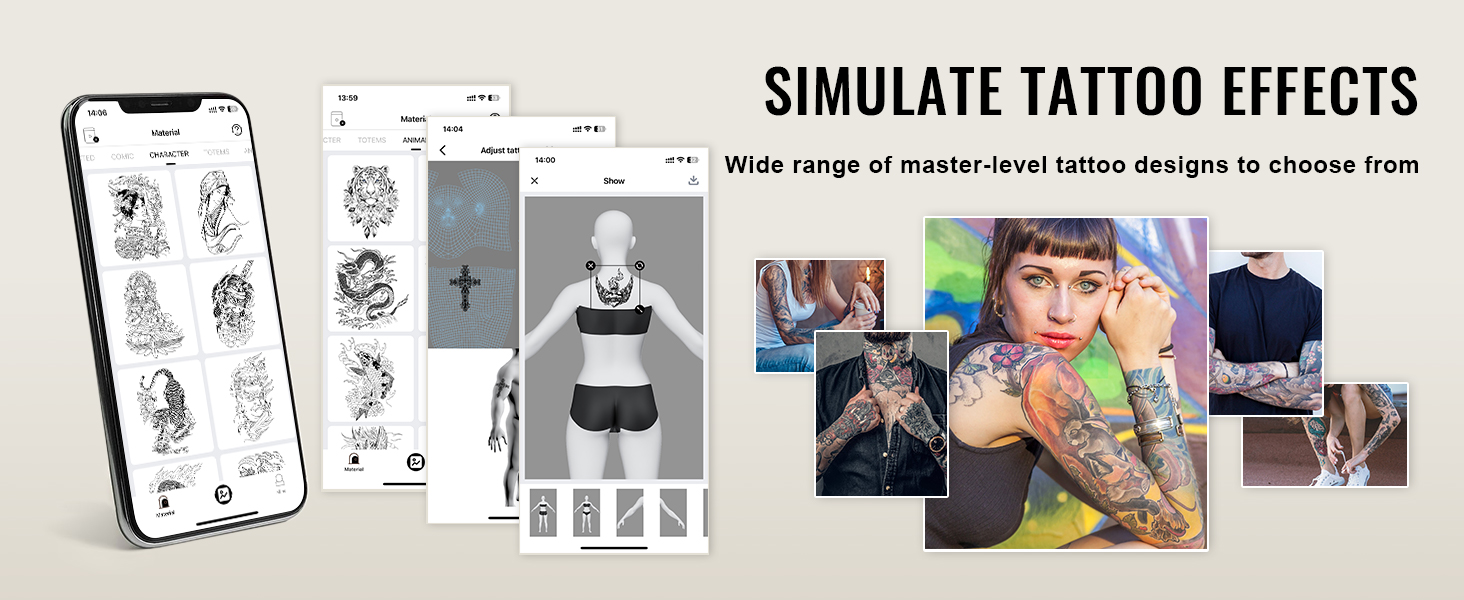 simulate tattoo effects with the VEVOR tattoo stencil printer. wide range of master-level designs.