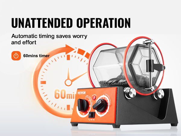 Стакан для полировки ювелирных изделий VEVOR с таймером на 60 минут и автоматическим управлением обеспечивает легкую полировку.