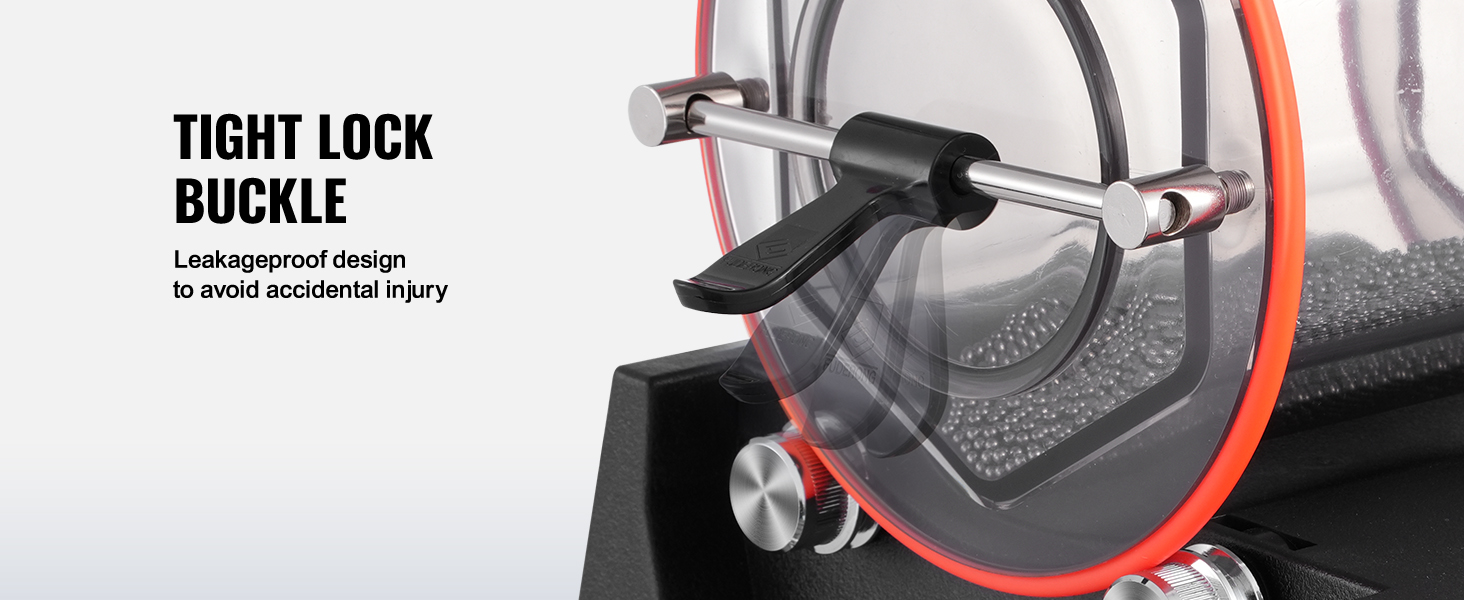 Полировщик ювелирных изделий VEVOR с плотно закрывающейся пряжкой для герметичной и безопасной эксплуатации.