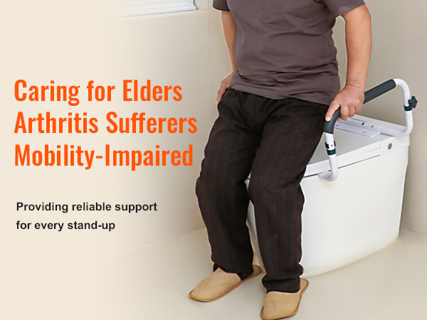 VEVOR toilet safety rail for elders, arthritis sufferers, and mobility-impaired individuals providing support.