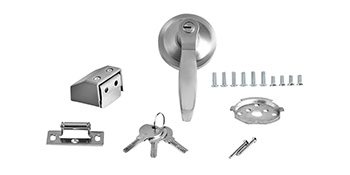VEVOR panic exit device components with handle, keys, and screws.