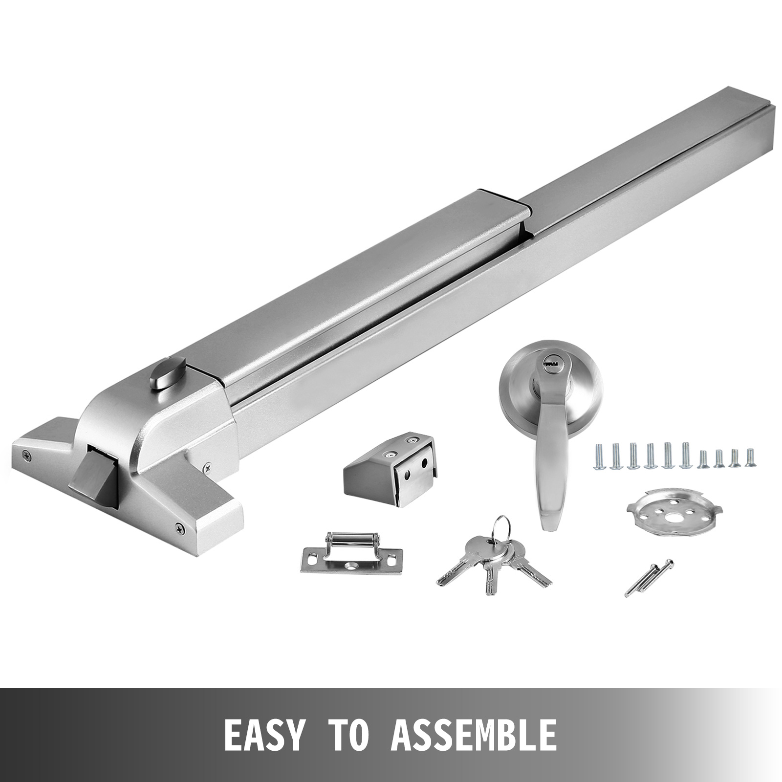 VEVOR panic exit device with assembly parts and keys, easy to assemble.