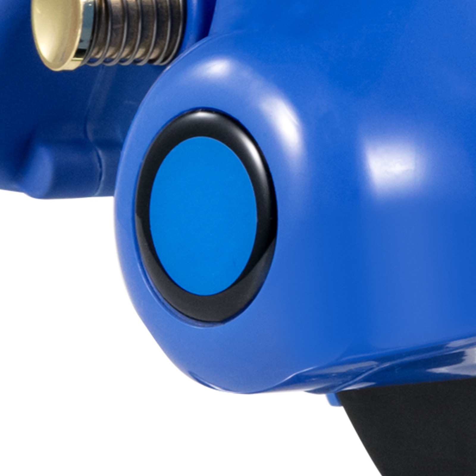 blue button detail on VEVOR electric rotary fabric cutter.