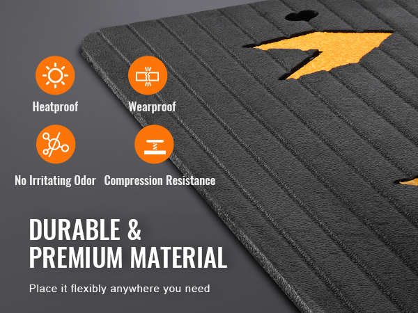 durable & premium VEVOR rubber threshold ramp with heatproof, wearproof, and compression resistance features.