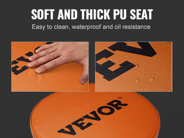 soft and thick pu seat of VEVOR mechanics creeper seat, easy to clean, waterproof, and oil resistant.