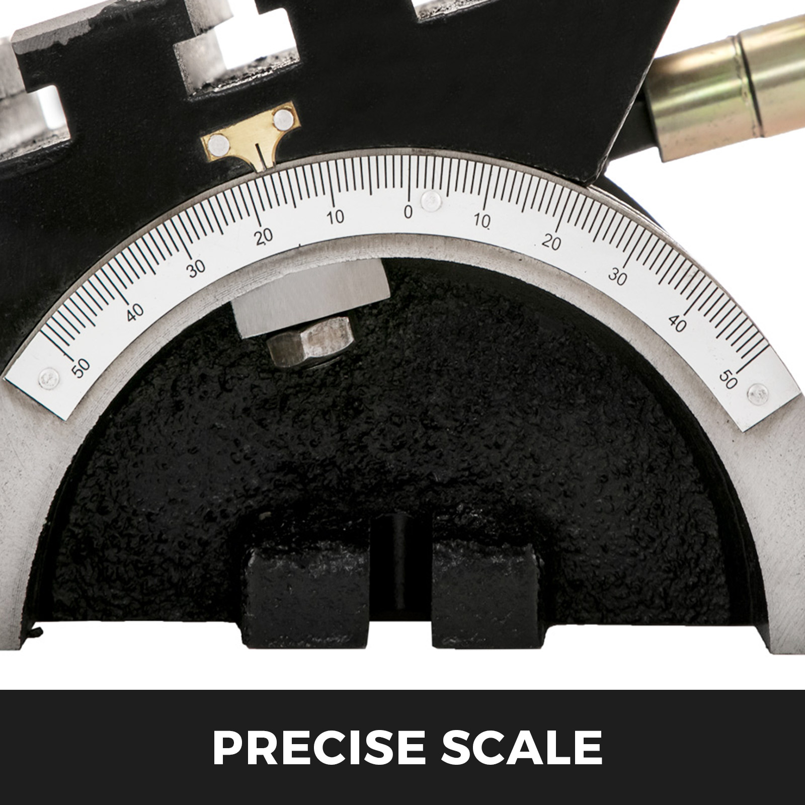 VEVOR tilting milling machine with precise linear scale measuring angles.