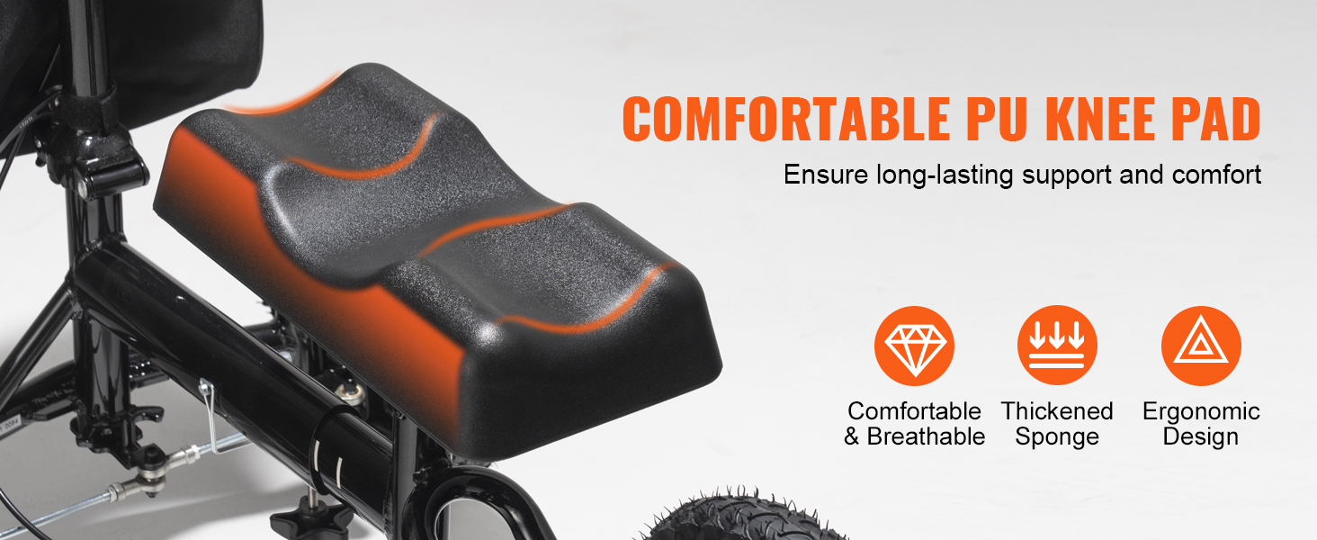 comfortable pu knee pad for VEVOR knee scooter, offering long-lasting support, ergonomic design, and breathability.