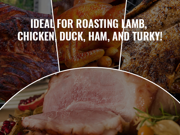 VEVOR electric bbq rotisserie kit: roast lamb, chicken, duck, ham, and turkey.