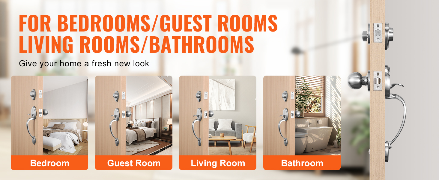 VEVOR front door handle set for bedrooms, guest rooms, living rooms, and bathrooms.