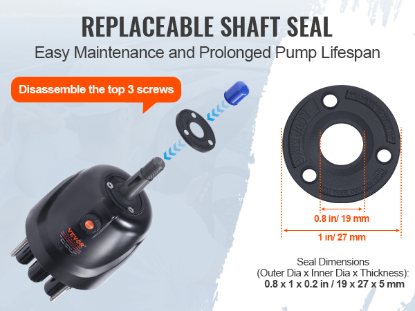 VEVOR hydraulic outboard steering kit with replaceable shaft seal for easy maintenance and long lifespan.