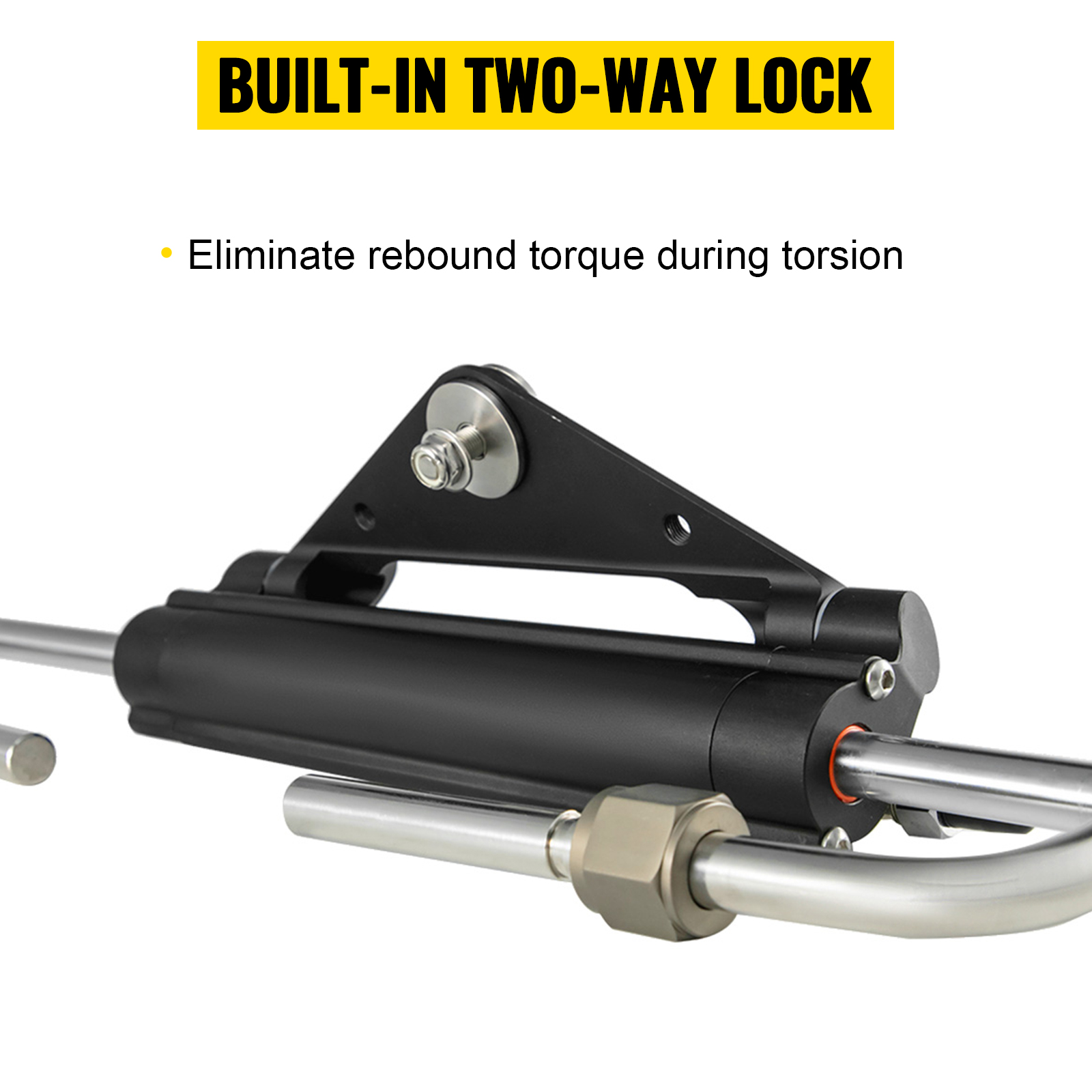 VEVOR hydraulic marine steering cylinder with built-in two-way lock.