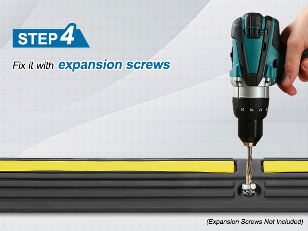 step 4: fix the VEVOR cable protector ramp with expansion screws using a drill.