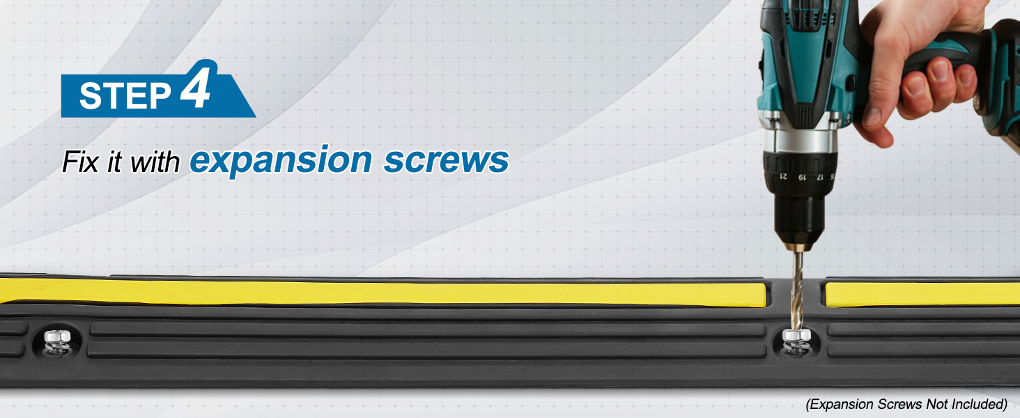 step 4: fix the VEVOR cable protector ramp with expansion screws using a drill.