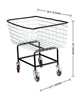 VEVOR wire laundry cart with metal frame and caster wheels for easy mobility.