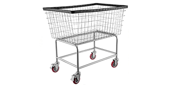 VEVOR wire laundry cart with wheels and metal wire basket.