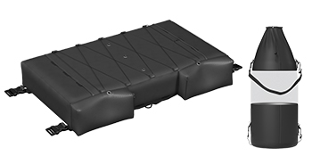 black VEVOR t-top storage bag with secure straps and durable design, displayed in different orientations.