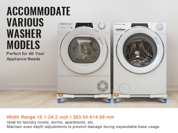 VEVOR mini fridge stand with two washing machines, perfect for laundry rooms and dorms.